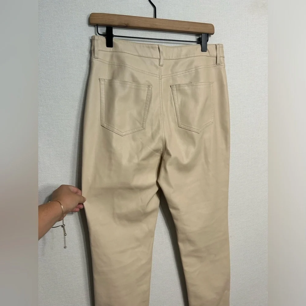 Free people cream pleather pants